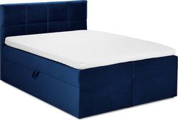 Modrá sametová dvoulůžková postel Mazzini Beds Mimicry, 180 x 200 cm