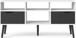 Černo-bílý TV stolek Tvilum Oslo, 117 x 57 cm