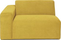 Hořčicově žlutý koncový modul manšestrové pohovky Scandic Sting, 124 cm, levý roh