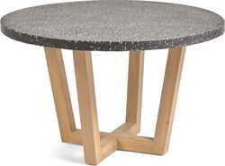 Tmavě šedý zahradní stůl s deskou z kamene La Forma Shanelle, ø 120 cm