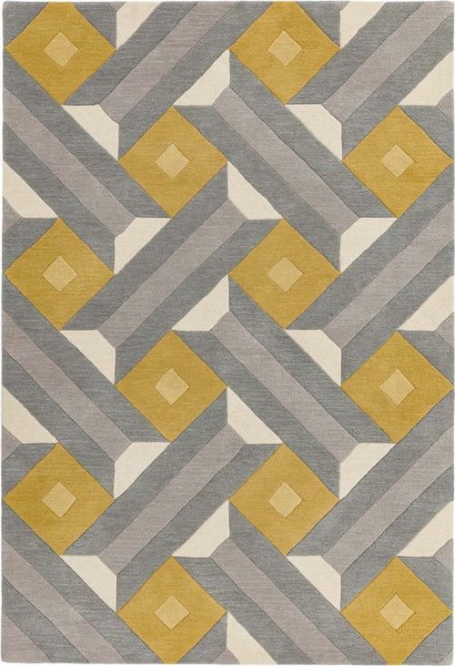 Šedo-žlutý koberec Asiatic Carpets Motif, 120 x 170 cm