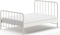 Bílá kovová jednolůžková postel s roštem 140x200 cm BRONXX – Vipack