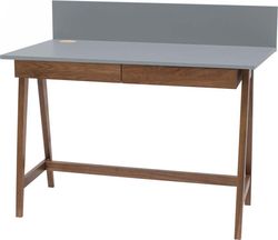 Šedý psací stůl s podnožím z jasanového dřeva Ragaba Luka Oak, délka 85 cm