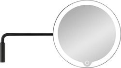 Černé nástěnné kosmetické zrcadlo s LED podsvícením Blomus Modo