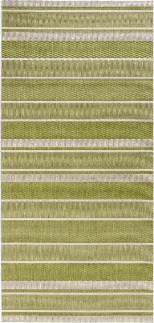 Zelený venkovní koberec Bougari Strap, 80 x 200 cm