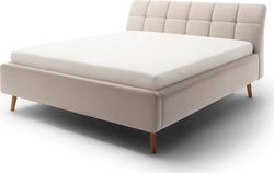 Béžová čalouněná dvoulůžková postel Meise Möbel Mila, 160 x 200 cm