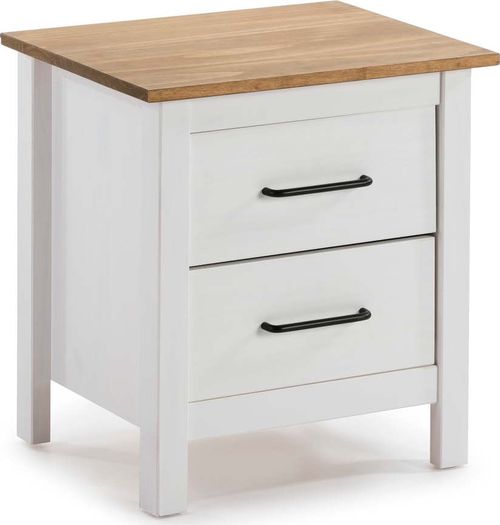 Bílý dřevěný noční stolek Marckeric Miranda