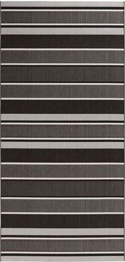 Černý venkovní koberec Bougari Strap, 80 x 200 cm