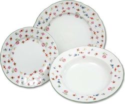 Sada 18 porcelánových talířů s motivem květin Thun Bernadotte