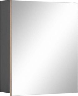 Šedá nástěnná koupelnová skříňka se zrcadlem Støraa Wisla, 60 x 70 cm