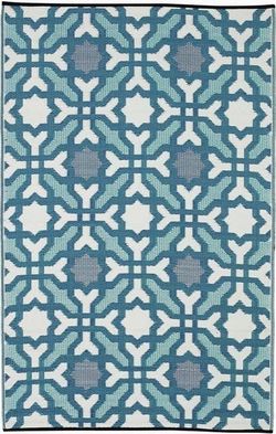 Modro-šedý oboustranný venkovní koberec z recyklovaného plastu Fab Hab Seville, 150 x 240 cm