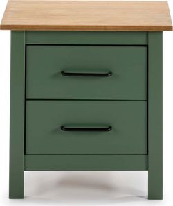 Zelený dřevěný noční stolek Marckeric Miranda