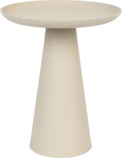 Béžový hliníkový odkládací stolek White Label Ringar, ø 34,5 cm