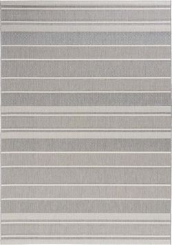 Šedý venkovní koberec Bougari Strap, 160 x 230 cm