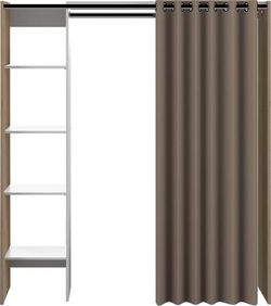 Bílo-hnědá šatní skříň v dekoru dubu 160x182 cm Tom - TemaHome France