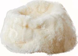 Bílý sedací vak z ovčí kožešiny Native Natural, ⌀ 110 cm