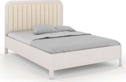 Bílá dvoulůžková postel z bukového dřeva Skandica Modena, 140 x 200 cm