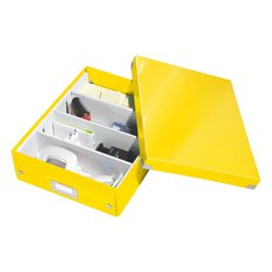 Žlutý box s organizérem Leitz Office, délka 37 cm