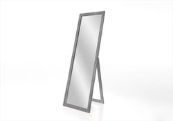 Stojací zrcadlo s šedým rámem Styler Sicilia, 46 x 146 cm