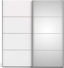 Bílá šatní skříň se zrcadlem Tvilum Verona, 182 x 202 cm