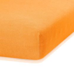 Oranžové elastické prostěradlo s vysokým podílem bavlny AmeliaHome Ruby, 80/90 x 200 cm