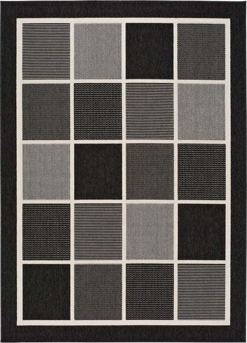 Černošedý venkovní koberec Universal Nicol Squares, 160 x 230 cm