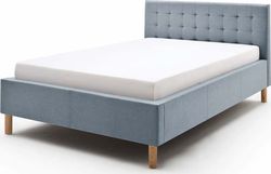 Modrošedá dvoulůžková postel Meise Möbel Malin, 120 x 200 cm