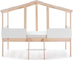 Bílá vyvýšená dětská postel Marckeric Parma, 90 x 190 cm