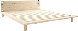 Dvoulůžková postel z masivního dřeva s lampami Karup Design Peek, 140 x 200 cm