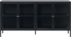 Černá vitrína Unique Furniture Carmel, délka 170 cm