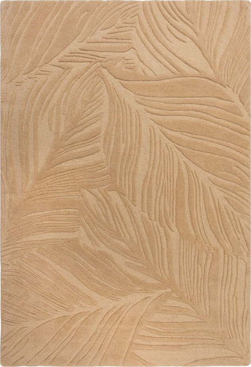Světle hnědý vlněný koberec Flair Rugs Lino Leaf, 160 x 230 cm