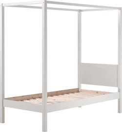 Bílá dětská postel Vipack Pino Canopy, 90 x 200 cm