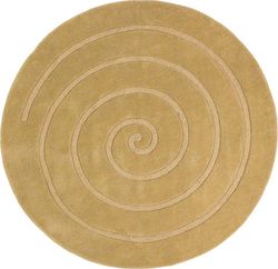Béžový vlněný koberec Think Rugs Spiral, ⌀ 140 cm