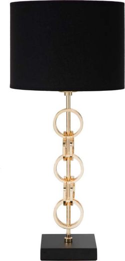 Stolní lampa v černo-zlaté barvě Mauro Ferretti Glam Rings, výška 54,5 cm
