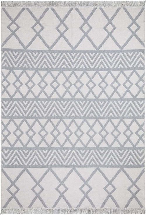 Bílo-šedý bavlněný koberec Oyo home Duo, 120 x 180 cm