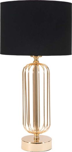 Stolní lampa v černo-zlaté barvě Mauro Ferretti Glam Towy, výška 51 cm