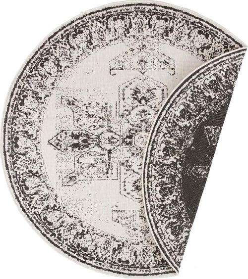 Černo-krémový venkovní koberec NORTHRUGS Borbon, ø 200 cm