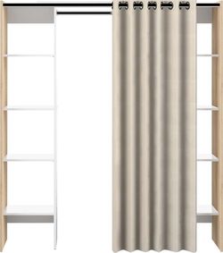 Bílo-béžová šatní skříň v dekoru dubu 185x182 cm Tom - TemaHome France