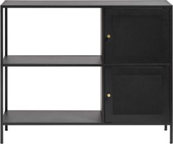 Černá kovová knihovna 100x81 cm Malibu – Unique Furniture