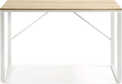 Bílý psací stůl s deskou v dřevěném dekoru La Forma Lisbet