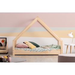 Domečková dětská postel z borovicového dřeva Adeko Loca Dork, 100 x 200 cm