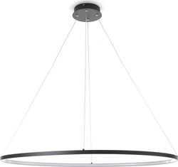 Černé závěsné svítidlo Tomasucci Oval Ring, výška 92 cm