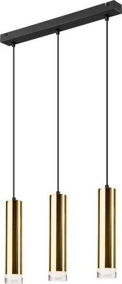Závěsné stropní svítidlo pro 3 žárovky v černo-zlaté barvě LAMKUR Diego