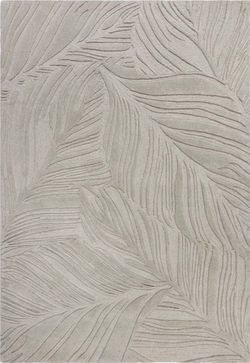 Šedý vlněný koberec Flair Rugs Lino Leaf, 160 x 230 cm