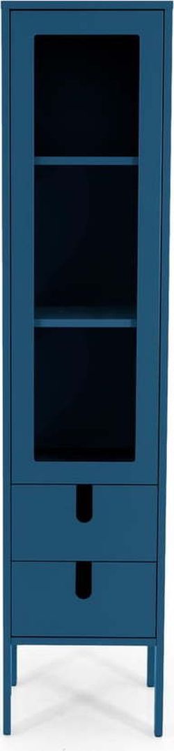 Petrolejově modrá vitrína Tenzo Uno, šířka 40 cm