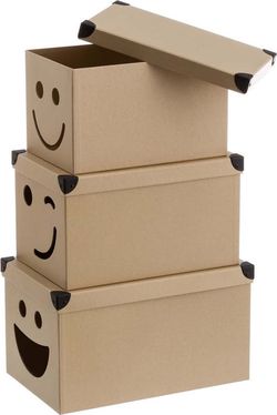 Kartonové dětské úložné boxy v sadě 10 ks Smile – Casa Selección