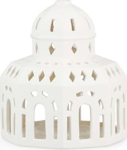 Bílý keramický vánoční svícen Kähler Design Lighthouse, ø 12 cm