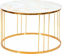 Konferenční stolek ve zlaté barvě Mauro Ferretti Simple Paris, ⌀ 70 cm