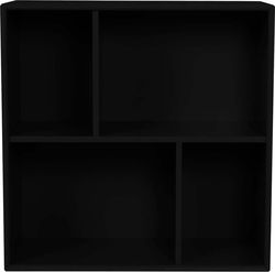 Černá nástěnná knihovna Tenzo Z Cube, 70 x 70 cm