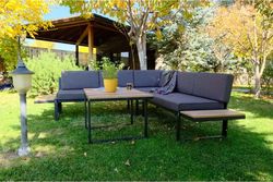 Šedý zahradní lounge set pro 6 Mers – Floriane Garden